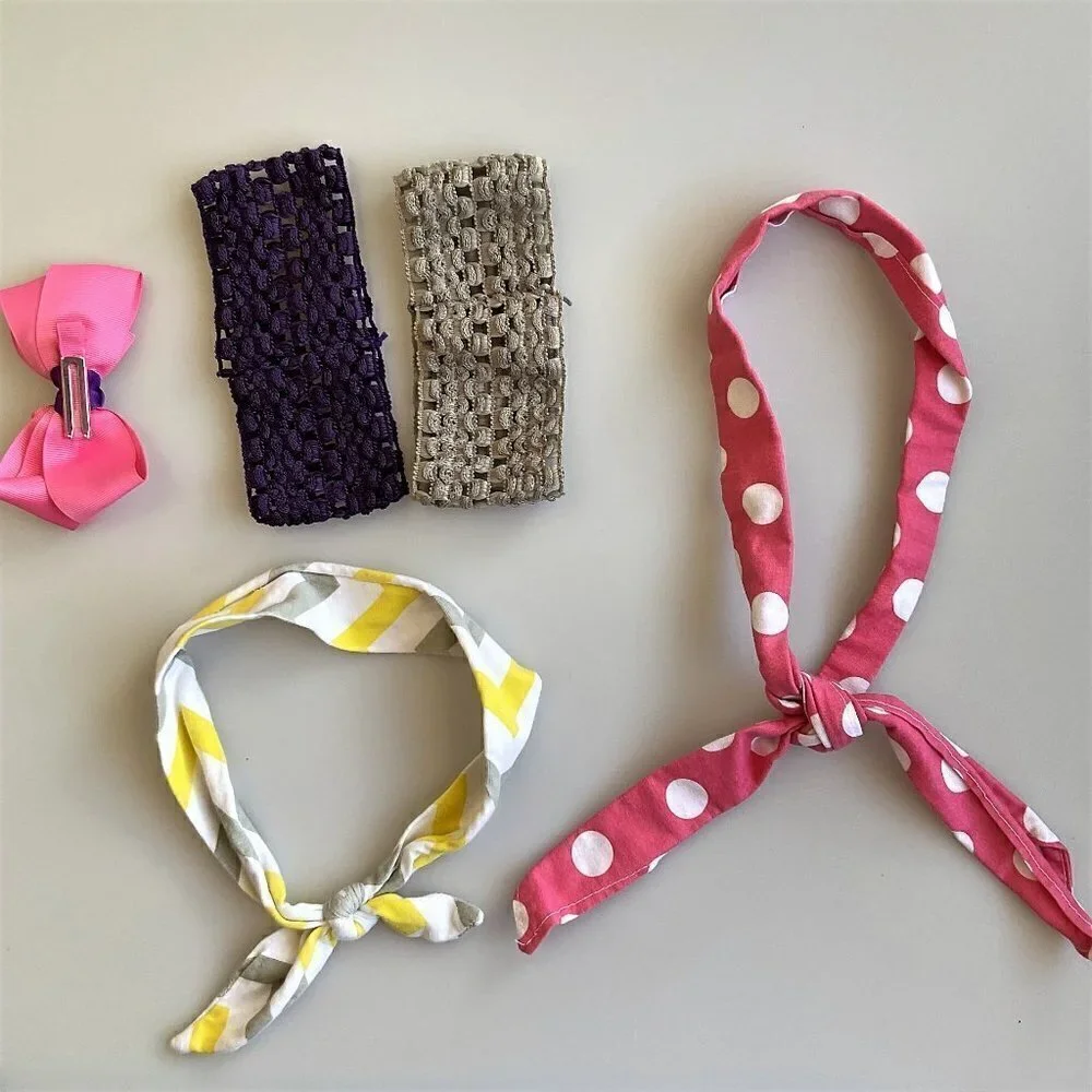 BANDANA BOW HEADBAND LOT OF  5
